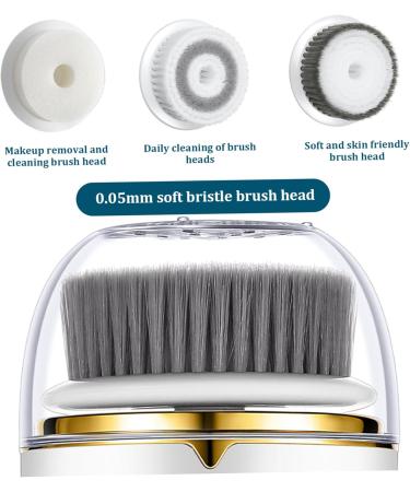Facial Cleansing Brush 2 Modes Waterproof Electric Face Scrubber USB Rechargeable Exfoliating Face Brush Cleanser with 3 Heads for Exfoliating Cleansing Massaging - Buy Online on GoSupps.com