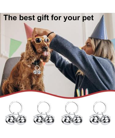 Leikedun 4 Set Loud Dog Cat Collar Bells Metal Pet Bells for Collars Pet Tracker Bells Pets Collar Charm Pendant Bells Vintage Small Bell for Pets Pendant Key Rings Silvery - Buy Online on GoSupps.com