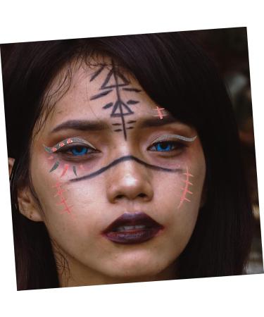 Abaodam 2 Sheets Halloween Decorations Sticker Plastic Party for Children Halloween Cosplay Props Fake face Face Funny Eye Patch - Buy Online on GoSupps.com