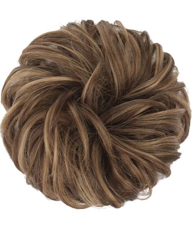 Fine Hair Part with Rubber Band - Large Dutt Tie & Curly Extensions in Light Ash Brown & Golden Brown - 55g 22 for Women & Girls - Buy Online on GoSupps.com