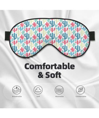 Colorful Cactus Sleep Mask - Adjustable Double-Sided Eye Cover for Ultimate Comfort & Eye Edema Relief - Shop Internationally - Buy Online on GoSupps.com
