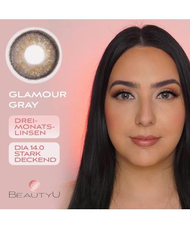 Beautyu Natural Color Lenses - Soft Glamour Gray Contact Lenses with Case & Tweezers | 1 Pair (2 Pieces) for Stunning Eyes - Buy Online on GoSupps.com