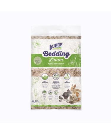 Bunny Bedding Linum |12.5 l |Linen natural litter for dwarf rabbits & rodents |Ensures a cozy and dry running and lying area