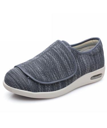 Diabetic Shoes Extra Wide Widths Walking Edema Sneakers Adjustable Diabetic Slippers Non-slip Lightweight Sandals For Edema Plantar Fasciitis Bunions Arthritis Swollen Feet ( Color : Dark Gray  Size
