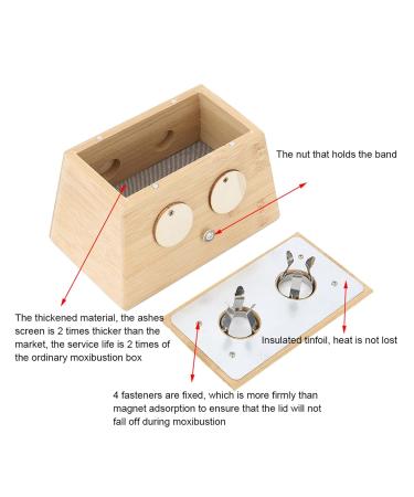 Moxa Massage Box - 2 Holes Bamboo Moxibustion Tool & Roller Stick Holder for Pain Relief | International Shipping - Buy Online on GoSupps.com