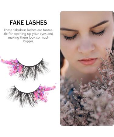 Lurrose False Lashes Dramatic Glitter Eyelashes False Eyelashes Drag Mermaid Makeup DIY Lashes Decorative Fake Eyelashes Eye Lash Extension Lash Sequins - Buy Online on GoSupps.com