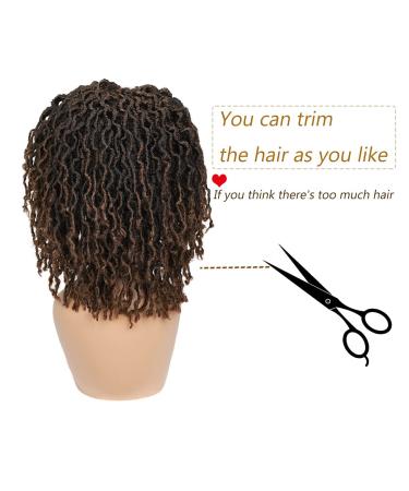 FAVE Short Braided Wig | Dreadlock Wigs for Black Women | Faux Locs Wig with Brown Highlights | Afro Braids Wig | Low Temperature Synthetic Hair (Ombre Brown) - Buy Online on GoSupps.com