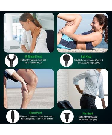 Deep Tissue Massager Gun - Handheld Cordless Percussion Electric Muscle Massager with Brushless Motor for Muscle Pain Relief and Relaxation | AG018 - Buy Online on GoSupps.com