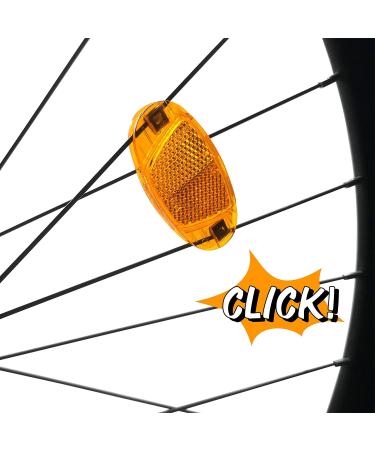 Spoking Reflectors for Bicycles - Extra Reinforced Steel Clips Orange Cat Eyes STVZO Certified - Perfect for Racing MTB Trekking & Children's Bikes - 4-Piece Set - Buy Online on GoSupps.com