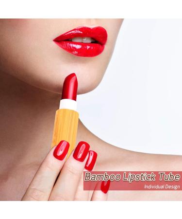 6 Refillable Bamboo Lip Balm Tubes - Merysan 5ml Empty Lipstick Sleeves for DIY Homemade Lip Balm - Buy Online on GoSupps.com