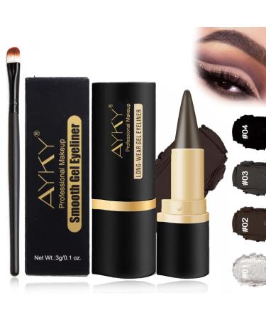 Rationalu Gel Eyeliner Rational Gel Eyeliner Natural Black Eyeliner Cream Waterproof Smudge Proof Ayky Long Wear Gel Eyeliner Matte Smokey Eye Liners Eyeshadow Stick for Party Looks (#02)