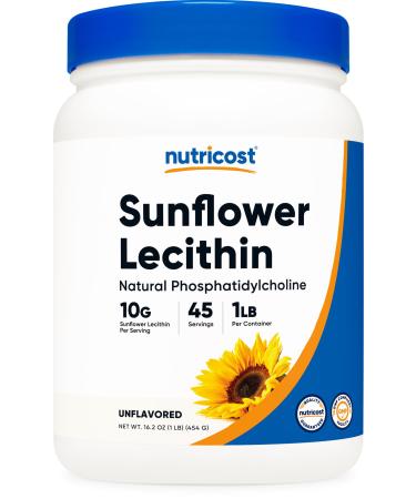 Nutricost Sunflower Lecithin (1 Pound) - Natural Phosphatidylcholine Vegan Gluten-Free GMO-Free