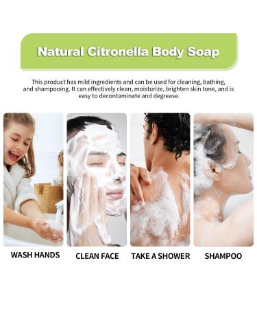 Natural Citronella Lemongrass Body Soap - Set of 2 | Mosquito Repellent Soap for House and Travel - Buy Online on GoSupps.com