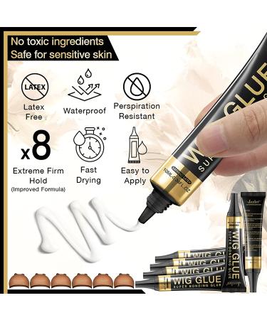 Janier Waterproof Lace Front Wig Glue - Strong Hold Adhesive (2.0fl oz) - Buy Online on GoSupps.com