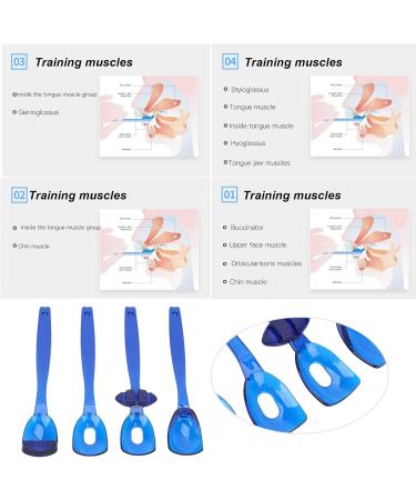 Enhance Speech & Rehabilitation with 4-Piece Tongue Muscle Trainer Set - Blue | International Shipping Available - Buy Online on GoSupps.com