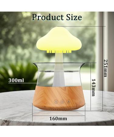 3-in-1 Rain Cloud Humidifier with Essential Oil Diffuser - Wood Color | Remote Control, 7 Colors, White Noise, Timer Off - Ideal for Bedroom - Buy Online on GoSupps.com