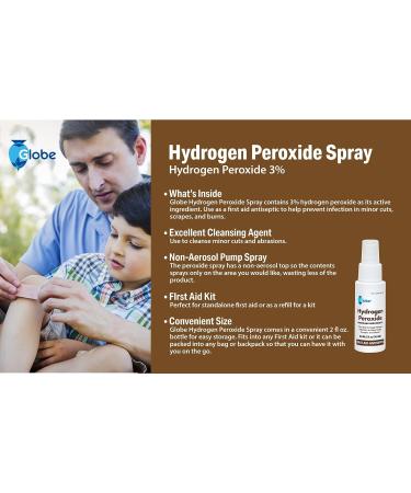 Hydrogen Peroxide 3% First Aid Antiseptic Spray 2oz - Convenient Pump Bottle - Buy Online on GoSupps.com