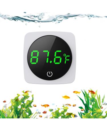 Digital Aquarium Thermometer, PAIZOO LED Display Thermometer for Aquarium Fish Tank, High Accurate to 0.9F, Touch & Sleep Mode, Thermometer with Temperature Sensor on The Back for Fish, Turtles White