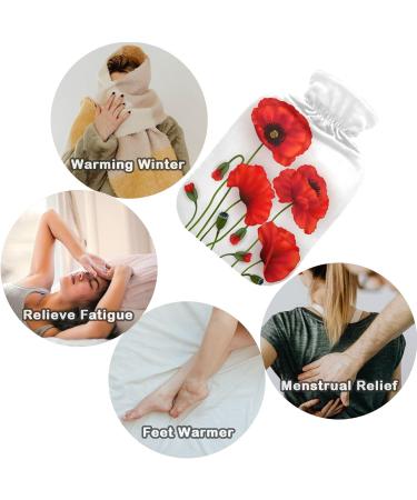 NAANLE 2L Hot Water Bottle with Floral Cover - Large Transparent Heat Therapy for Menstrual Cramps & Pain Relief - Buy Online on GoSupps.com