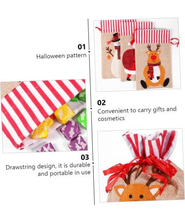 KOMBIUDA Party Snack Pouch 3 Pcs Christmas Storage Bag Candy Bags Holiday Treats Pouch Christmas Drawstring Bag Christmas Bag 30X18CM Assorted Color - Buy Online on GoSupps.com