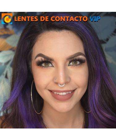 Ambar VIP Honey Green Contact Lenses - Super Natural Design | Annual Colored Lenses (2 Lenses) + Case Tweezers & Soft Silicone Inserters - International Shipping Available - Buy Online on GoSupps.com
