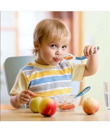 LessMess4Kidz Silicone Baby Fork and Spoon Set (1 Set of Blue) Toddler Utensils BPA Free. Bendable Self Feeding 2 Colors 100% Food Grade Baby Feeding Spoon and Toddler Fork Great for Snacks. - Buy Online on GoSupps.com