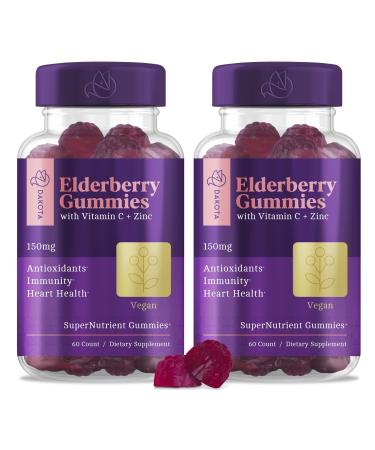 Sambucus Elderberry Gummies with Zinc Vitamin C for Adults Kids for Black Elderberry Immune Support System Vitamins, Elderberry Extract Supplements - Alternative to Capsules Syrup Pills Tea (2 Pack)