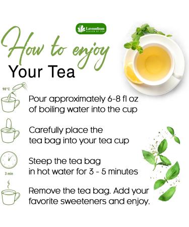 Lavendium Premium 30 Spearmint Tea Bags 100% Natural & Pure from Spearmint Leaves. Loose Leaf Spearmint Herbal Tea. Made with Natural Material Tea Bags. No Sugar No Caffeine No Gluten Vegan. - Buy Online on GoSupps.com