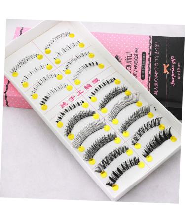FOMIYES 10 Pairs Cross Eyelashes False Eyelash Fake Lashes Fake Eyelash Natural Eyelashes Transparent Stem - Buy Online on GoSupps.com