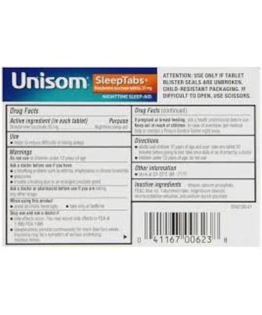 Unisom SleepTabs - 48 ct | Effective Sleep Aid | Fast International Shipping - Buy Online on GoSupps.com