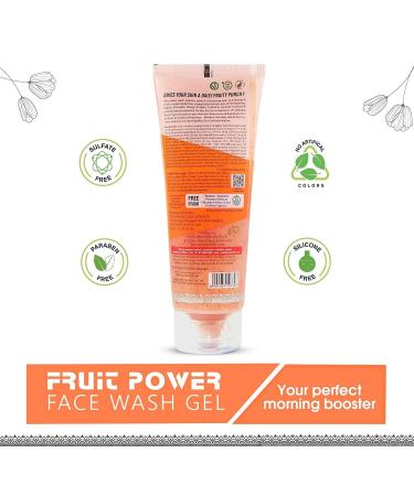 Glamzy Fruit Face Wash Gel for Glowing Skin | Pamper Your Skin With Vitamin A C & Anti-Oxidants | For all Skin Types | Gentle Exfoliating Facial Cleanser For Daily Use (Pack 1-100ml) - Buy Online on GoSupps.com