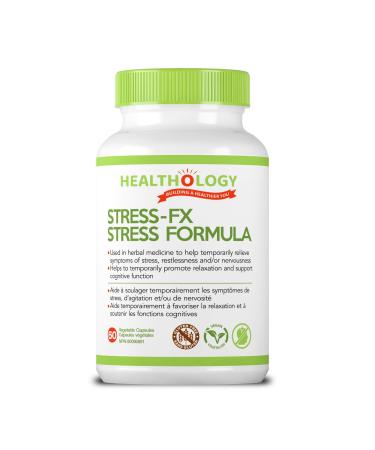 Healthology STRESS-FX | Stress Relief & Anti Anxiety Supplement With L-Theanine Rhodiola Root Extract GABA Schisandra Skullcap Herb Ashwagandha Root Extract | Helps Releive Anxiety
