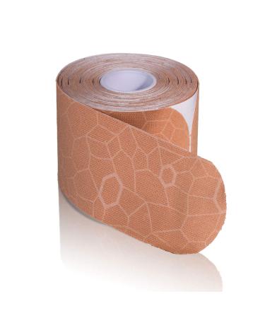 THERABAND Kinesiology Tape with XactStretch Indicator for Perfect Stretch and Application Every Time, Best in Class Adhesion, Water Resistant Beige/Beige