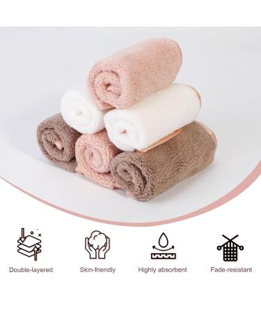 Phogary Microfiber Make-Up Towels - 6 Pack Washable Facial Cleaning Cloths (30x30cm Brown) for Gentle Makeup Removal - Buy Online on GoSupps.com