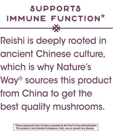 Nature's Way Reishi Mushroom Capsules - Immune Support & Adaptogenic Formula | Non-GMO Project Verified - 100 Count - Buy Online on GoSupps.com