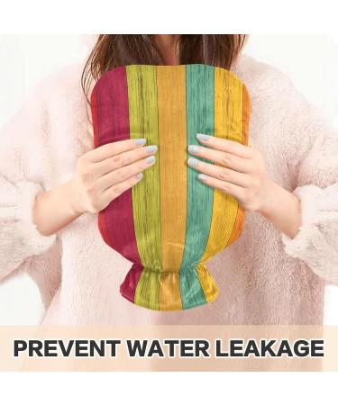 Rainbow Wood Heat Bottle - 2L Large Hot Water Bag for Pain Relief & Therapy | BAP-Free with Cover - Buy Online on GoSupps.com