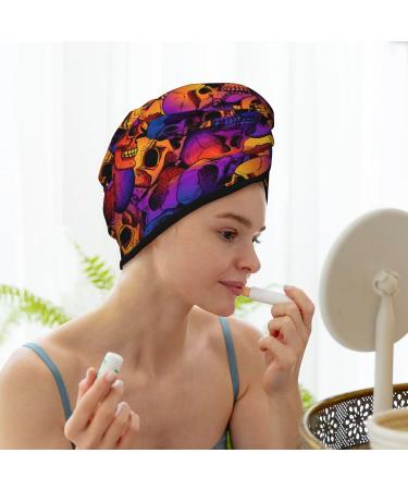 Soft Super Absorbent Skull Microfiber Hair Towel Wrap - Quick Dry Coral Velvet for Long Curly & Thick Hair - Perfect for Women - Buy Online on GoSupps.com