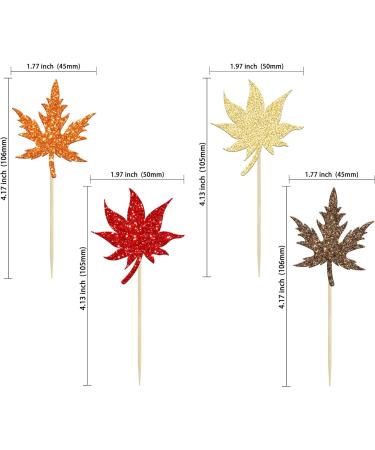 Gyufise 24Pcs Maple Leaf Cupcake Toppers Glitter Fall Theme Cupcake Picks Fall Harvest Thanksgiving Party Cake Decorations Supplies Mixed Colors Multi 6 - Buy Online on GoSupps.com