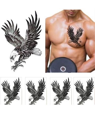AKOAK 2 Pcs Waterproof Eagle Tattoo Sticker - Temporary Body Art for Men and Women (Black) - Buy Online on GoSupps.com