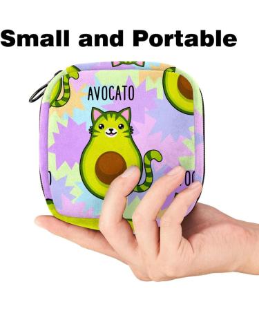 Avocado Cat Sanitary Napkin Storage Bag - Portable Period Kit Pouch for Women - Buy Online on GoSupps.com