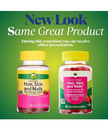 KP+ Hair Skin & Nails Biotin 2 500 mcg | Adult Gummy Vitamins | Supports Healthy Hair Glowing Skin & Strong Nails | Strawberry Flavor | 60 Vegetarian Gummies | Non-GMO* | Pack of 2 - Buy Online on GoSupps.com