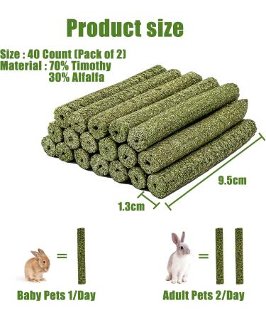 Tokayife 400g Timothy Hay Sticks for Rabbits Guinea Pigs Hamsters & Chinchillas - 40 Treats for Healthy Pets - Buy Online on GoSupps.com