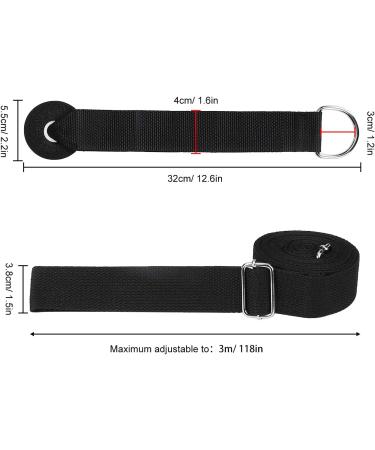 Maoxintek Yoga Belt Leg Extensor - Fitness Stretch Band for Dance Ballet & Gymnastics - Long Cotton Loop with Door Anchor - Black - Buy Online on GoSupps.com