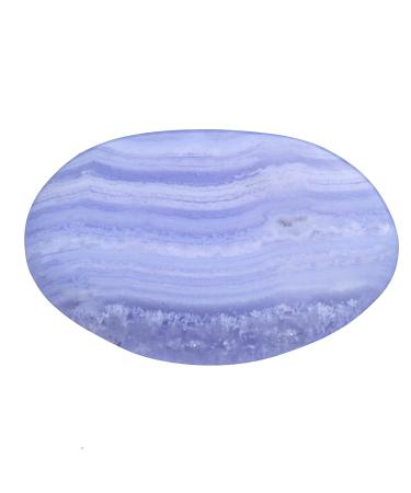 Blue Chalcedony Disc Stone | Hand-flattering Pocket Stone | High-quality Gemstone Lebensquelle Plus