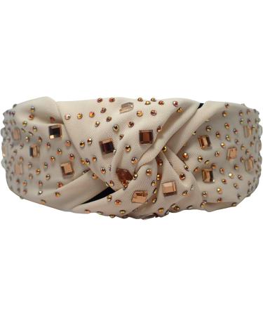 Topkids Accessories Topaz-Style Knot Alice Bands Adult Women Hair Accessories for Women Hair Bands for Women Thick Headband Womens Headbands Head Bands Adult Women Wide Headbands (Cream) - Buy Online on GoSupps.com