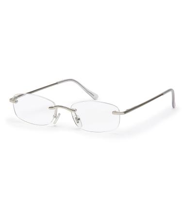 Filtral borderless reading glasses / frameless unisex reading aid with spring brackets for women and men in silver matt / + 1.50 dpt.F4538356 +1.50 diopters (1 -pack) silver matt