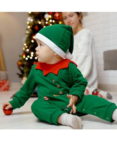 Hifot My First Christmas Baby Romper and Hat Set - Unisex Newborn Outfit (Green, 3-6 Months) - Buy Online on GoSupps.com