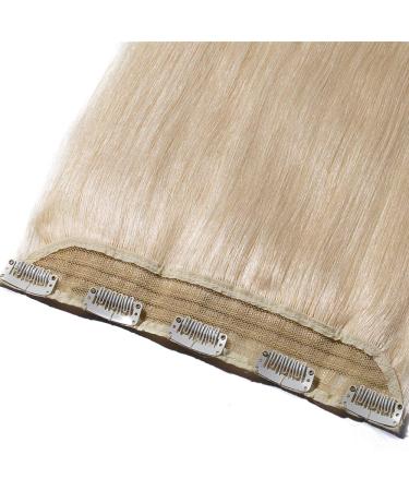 SEGO Platinum Blonde Clip-in Hair Extensions - Real Human Hair Weft (22 55g) | 5 Clips for Easy Application - Buy Online on GoSupps.com