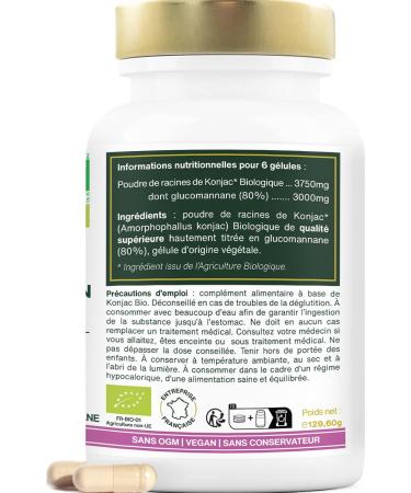 Organic Konjac Extra Strong | 3000mg Glucomannan | 180 Vegan Capsules | Weight Control Aid in Low Calorie Diet | Top Quality - Buy Online on GoSupps.com
