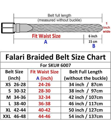 Falari Women's Leather Braided Belt Navy M 34-36 (Fit Waist 32-34) - Stainless Steel Buckle | 16 Colors Available - Buy Online on GoSupps.com